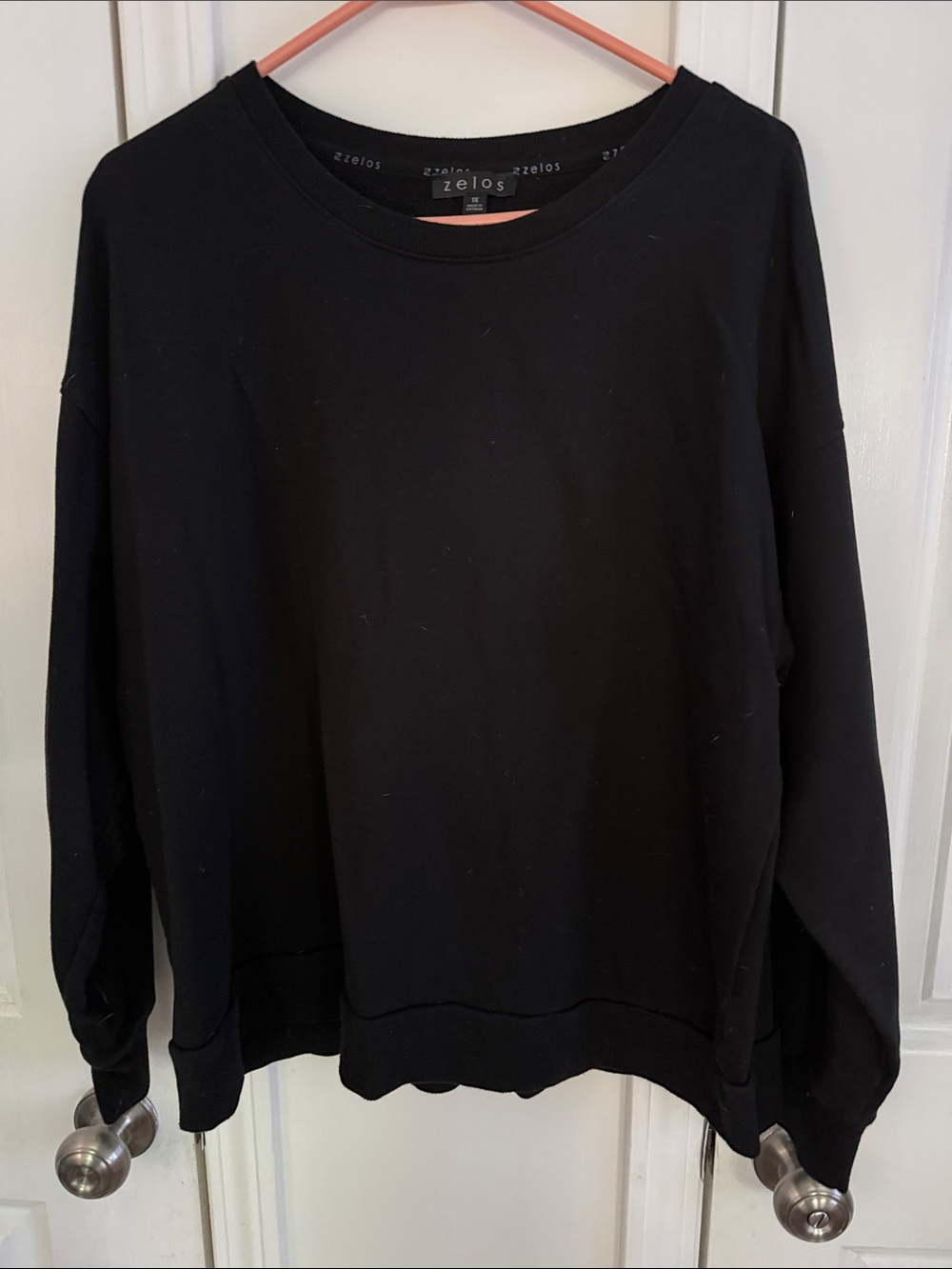 ZELOS Black Crewneck Sweater - Minimal Men's Pullover